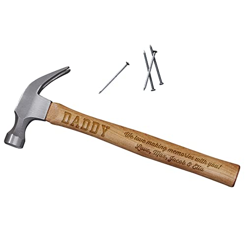 Personalization Universe Custom Engraved Hammer for Dad – Perfect for Father's Day, Birthdays & First-Time Fathers – Unique Tool Gift from Wife, Daughter, Son, Personalized Hammer For Dad