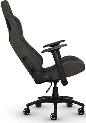 Corsair T3 Rush - Polyester Fabric Gaming Chair (Breathable Soft Fabric Exterior, Padded Neck Cushion, Memory Foam Lumbar Support, 4D Armrests, 180 Degree Recliner, Easy Assembly) Black