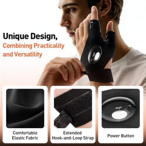 BIIB Geschenke für Männer Handschuhe mit Licht Angelzubehör – Ansicht 2