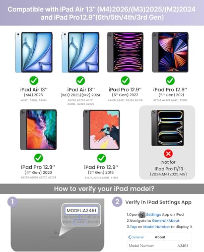 Image of typecase Edge for iPad Air 13 (M4 /M3 /M2, 2026 /2025 /2024) & Pro 12.9 (6th /5th /4th /3rd Gen) with 11-Color Backlit & Precision Trackpad, Magic Floating Keyboard (NOT FIT to Pro 13 (M5 /M4)-Carbon Fiber26