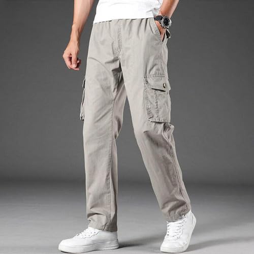 Mens Cargo Pants Casual Hiking Loose Fit Outdoor Sports Jogger with Multi Pockets Classic Sweatpant Straight Trousers4