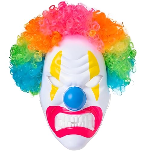Neon Circus Light Up Mask & Wig - 1 Pc.