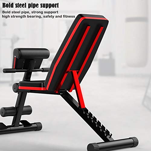 Goutique Adjustable Bench,Utility Weight Bench for Full Body Workout- Multi-Purpose Foldable Incline Decline Bench Roman Chair Sit Up Incline Abs Benchs Flat Fly Weight Press Fitness (Black)