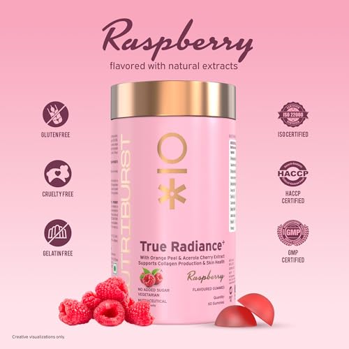Image of Nutriburst Super Beauty Combo : Biotin Gummies for Healthy Hair, Skin & Nails + True Radiance Collagen Builder Gummies | Stronger Hair & Glowing Skin | No Added Sugar (Pack of 2X60)