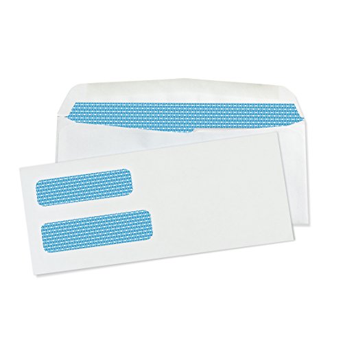 50010-Double-Window-Security-Business-Mailing-Envelopes-for-Invoices-Statements-and-Legal-Documents-GUMMED-Closure-Security-Tinted-Size-4-18-x-9-12-White-24-LB-500-Count-30101
