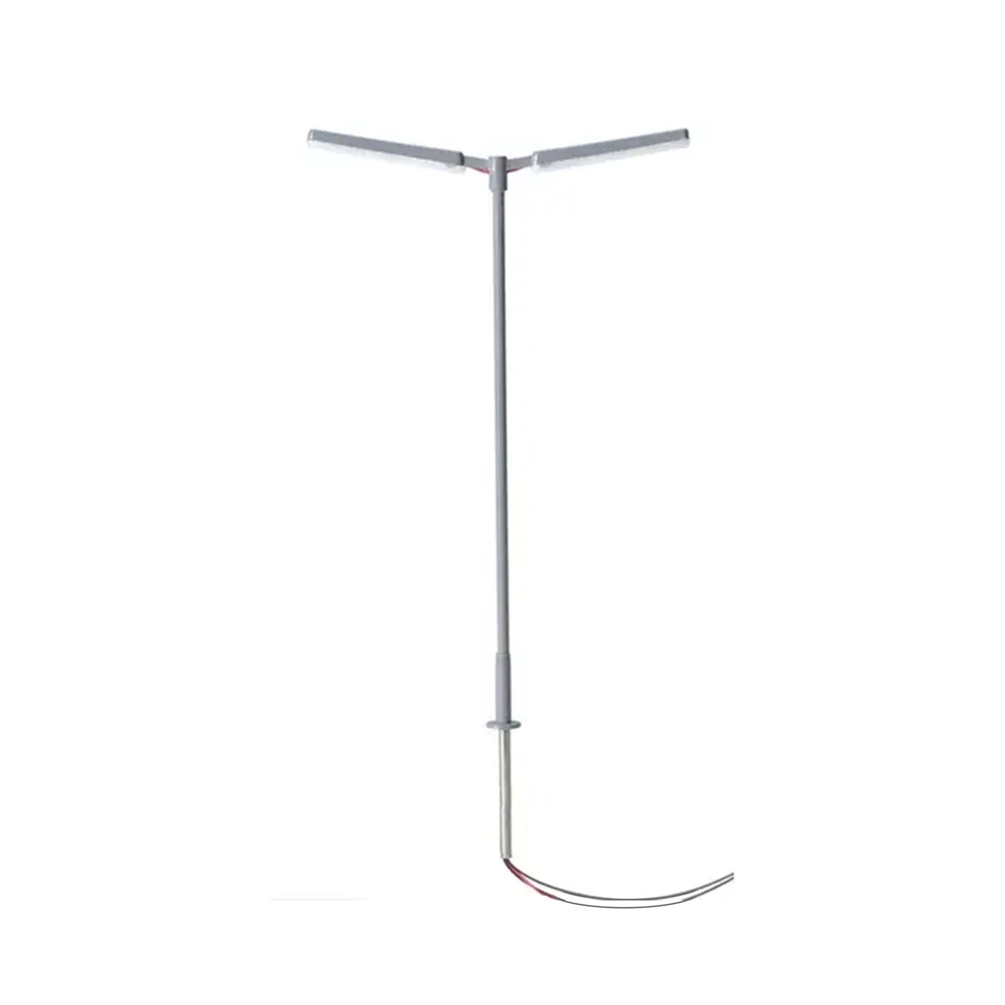 Atlas N Scale Double-Arm Parking Lot Light 3-Pack with Cool White LED (Silver)
