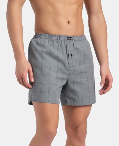 Image of Jockey 8222 Men Super Combed Mercerized Cotton Woven Checkered Inner Boxers with Ultrasoft and Durable Inner Waistband (Pack of 2, Colors & Prints May Vary)