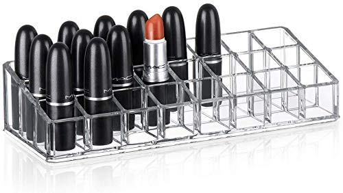 HEMJEX 24 Compartment Clear Acrylic Brush Compacts Eye Shadows Lipsticks Nail Polish Holder (Transparent) 3