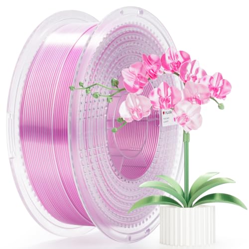 Image of AMOLEN Silk PLA Dual Color 3D Printer Filament Glossy Silk Pink White PLA 1.75mm, Shiny Color Change Filament 3D Printing PLA Filament for Most FDM 3D Printer, 1kg Spool(2.2lbs)