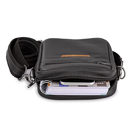 Mini Bolsa Shoulder Bag 100% Couro Legítimo Tiracolo Pequena (PRETO)