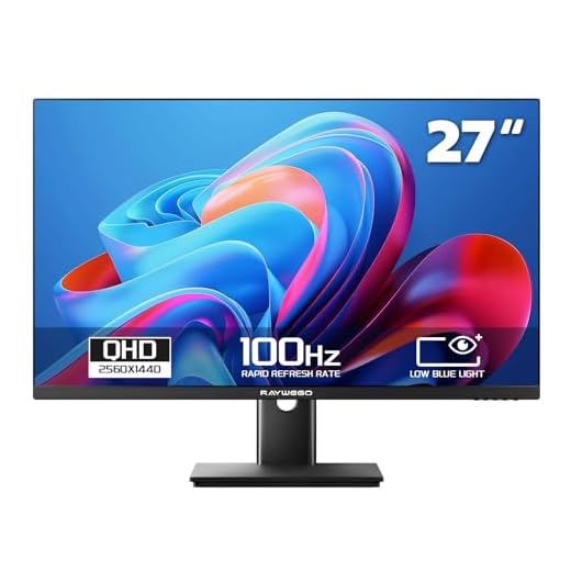 Raywego 27 Inch QHD(2560 * 1440) 100Hz Computer Monitor,Anti-Blue Light Screen,100% High Color Gamut, 99% sRGB,Support FreeSync,PC Monitor for Casual Gaming and Working,HDMI,DP,USB,AUX