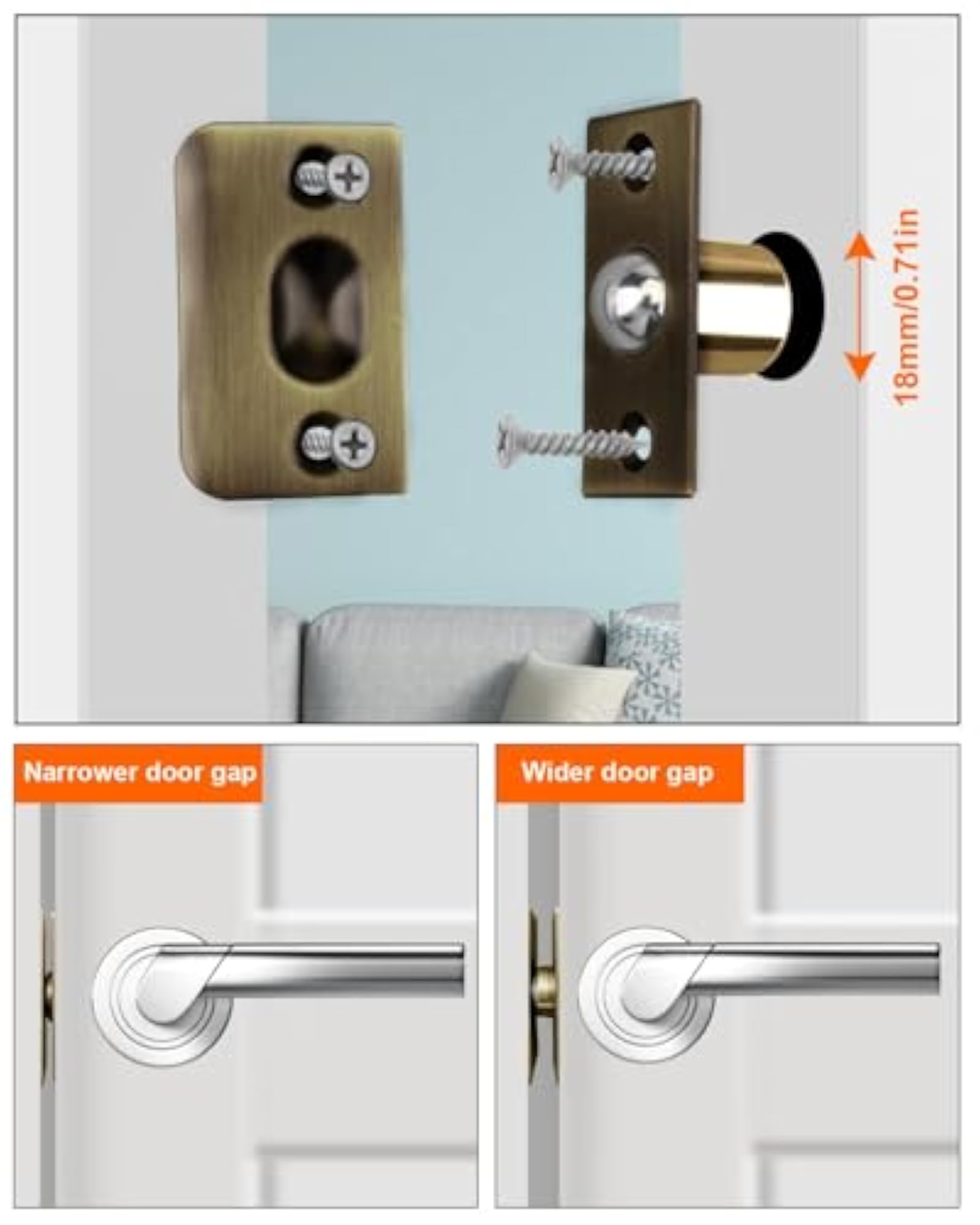 Adjustable Invisible Ball Catch Roller Latch for Doors