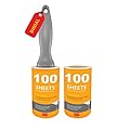 DINIAL Lint Roller Remover 100 Spiral Sticky Sheets with Extra 100 Sheets Refill (200 SHEETS IN TOTAL) For Removes Pet Fur, Dust, Dirt from Clothes, Furniture, Carpet, Cars, Floor & Dog, Cat Hair.