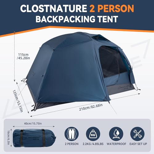 Carpa Clostnature para 2 Personas, Liviana y Resistente al Agua miniatura 2