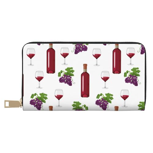 Portefeuille fin en cuir Novastar anti-encombrement violet raisin avec zip