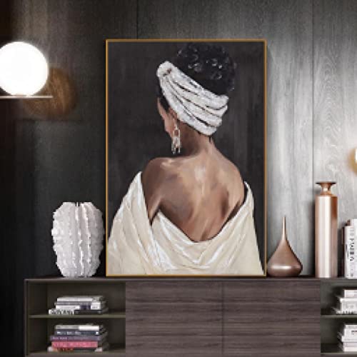Impression Toile Fille Africaine Fleur art mural déco maison