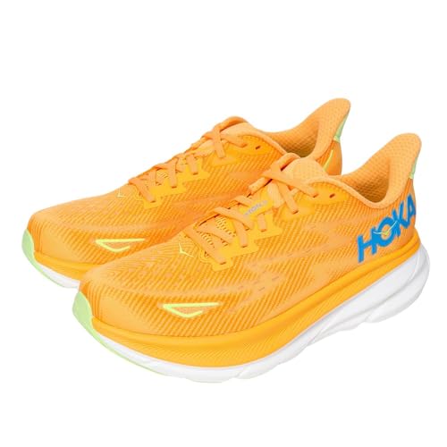 Image of Hoka Men's Clifton 9 Sneaker, Solar Flare /Lettuce, 10 Wide