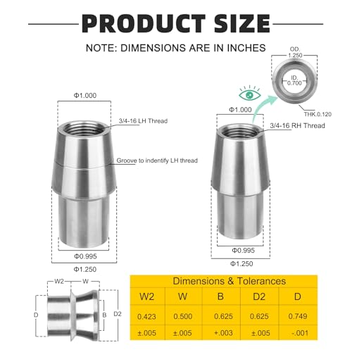 Kit d'extrémité de tige de joint Heim de 1,9 cm idéal pour vos projets de modification mécanique - 3