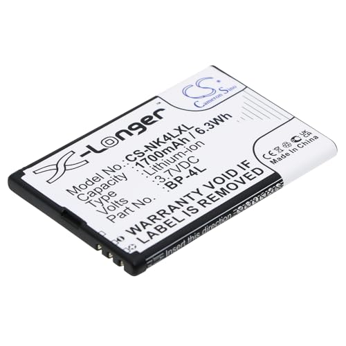 TECHTEK Baterías 1700mAh Compatible con [Nokia] 6760 Slide, Clipper, E52, E55, E61i, E63, E71,...