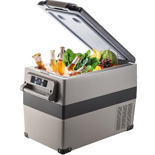 Furvveerr 45L Nevera Pequeñas Portátil Eléctrica Congelador Compresor Refrigerador de Coche 12V-14V / 120V-240V Rango de Temperatura -20 ℃ - 20 ℃,para Familias, Campamentos, Autocaravanas