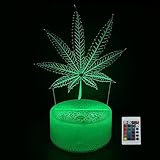 JOCHUI 3D Leaf Night Light, Illusion Table Lamp with 16 Colors Remote Control Touch Lamp LED USB Night Light Desk Lamps Room Decorations Home Decor Holiday Gifts Birthday Gifts