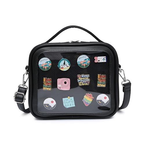 Image of Compact Square Ita Crossbody Purse Pin Display Messenger Shoulder Bag | Shoulder Bag Suits Cosplay And Daily Commutes