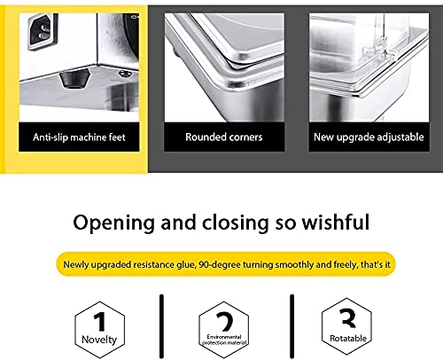 ZBQLKM Edelstahl-Buffet-Herd,Buffet-Wärmer,unabhängiger Flachdeckel-Self-Service-Holding-Herd mit Drehschaltern,ideal… – Bild 5