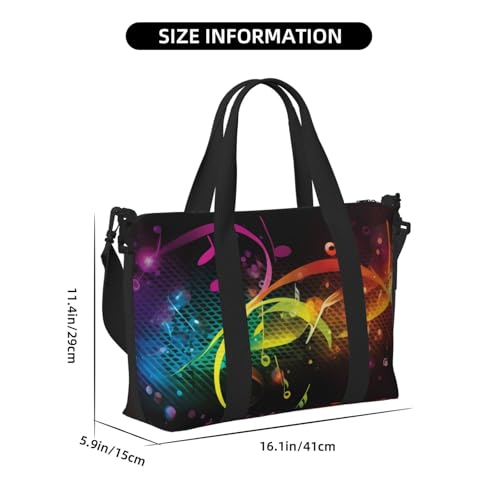 Travel Duffel Bags Personal Item Bag Carry on Luggage Bag Training Handbag Lightweight Waterproof Sports Gym Bag Colorful Music Notes Weekender Bag for Women Men2