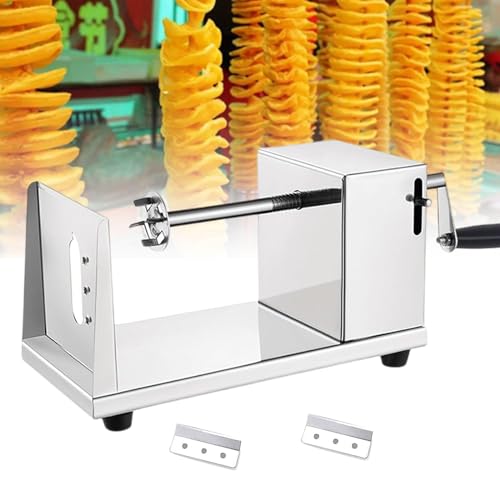Cortador de Patatas Manual, Cortador de Patatas de Acero Inoxidable, Cortador Espiral de Patatas Fritas Francesas, Cortador de Patatas Tornado, Máquina de Cortar Verduras, Accesorios de Cocina