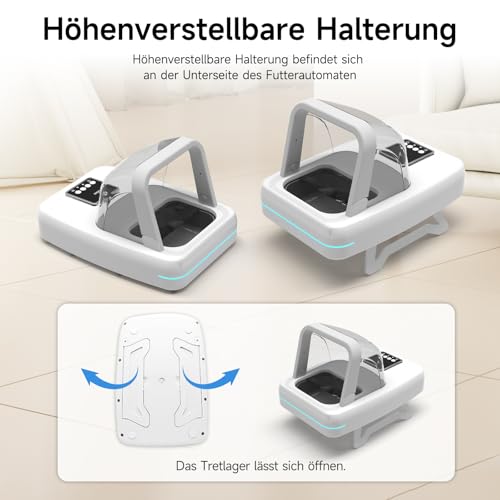 Futterautomat Katze, Futterautomat für Haustiere mit RFID-Halsbandanhänger, Erkennt 134,2 kHz 15-stellige Haustier-Chip-ID, Verhindert Futterdiebstahl, Geeignet für Nass- und Trockenfutter