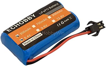 6.4V 2S 500mAh 3.2Wh LiFePO Battery Pack SM-2P Positive Plug for RC Boat Car Truck
