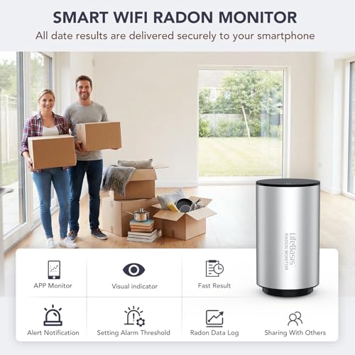 Life Basis Radon Detector for Home Basement, Smart Radon Monitor Fast Capture of Fluctuating Levels, Radon Tester Short & Long-Term Monitoring with Notifications - Connected Mobile App & WiFi - Image 3