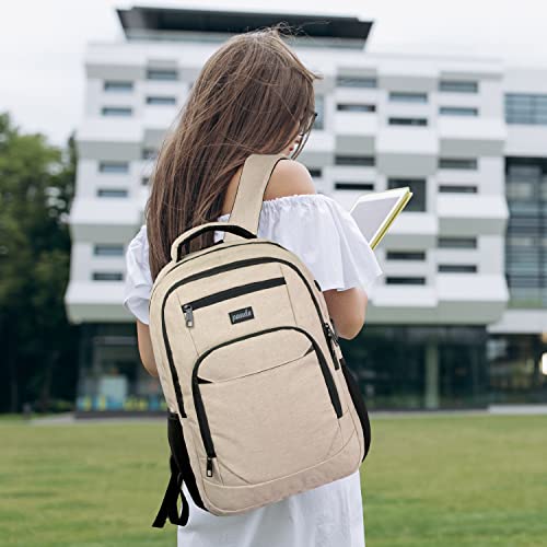 Image of Paude Backpack for Teens, Laptop, College, University, Business, Travel - 15.6 Inch, Beige