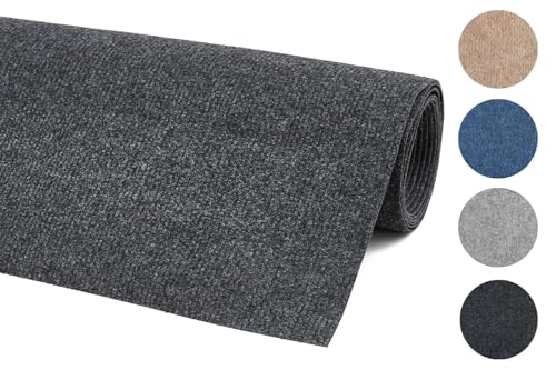 andiamo Teppichboden Milo - Nadelfilz Meterware, Teppich zum zuschneiden, Bodenbelag aus Nadelflies, funktional und leicht zu verlegen, 200 x 500 cm, Anthrazit