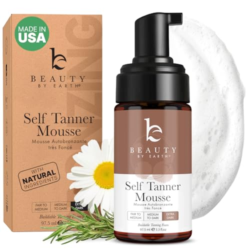 Self Tanner Mousse - USA Made with Natural & Organic Ingredients, Self Tanning Mousse Foam for Ultra...