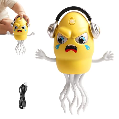 Pulpo bailando juguete para bebé | Calamar evasión de obstáculos - Juguete de música octava recargable con luz para niños cumpleaños Navidad juguete para gatear cuna bebé tiempo de vientre