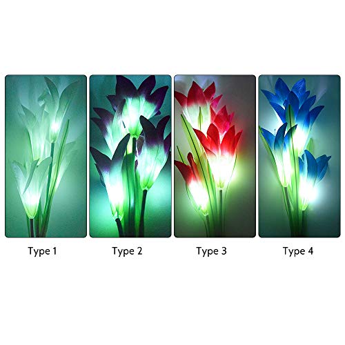 Ajcoflt LEDs flor movidos a energia solar Luz RGB Gramado Lâmpada IP55 Resistência à água Built-in 3