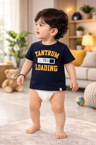 Image of BODYCARE Kids Inafant Placement Print Boys Round Neck Half Sleeves Cotton T-Shirt | Skin Friendly Regular Fit | Soft Breathable Fabric Comfortable & Durability | Pack of 1 | Mustard | Age 6-12 Months
