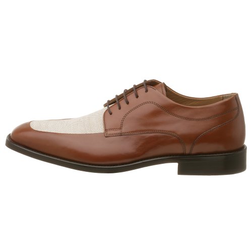 Image of Florsheim Men's Norton Linen Moc Toe Oxford,Cognac Lthr /Lin Plug,10 EEE