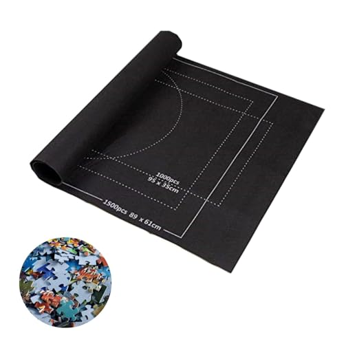 Tapete Puzzle,para hasta 1500 Piezas,Puzzle Roll Mat con Líneas Auxiliares,Plegable Alfombra Puzzle,Antideslizante Tapete Puzzle,Portátil Fieltro Alfombra Puzzle,para Almacenar Rompecabezas