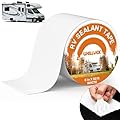 WELLUCK RV Roof Sealant Tape Camper Roofing Repair Tape, 6 Inch X 50 Foot Natural White RV Tape for Roof Repair Camper Trailer Boat Sealing Leak Repair, UV & Waterproof