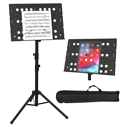 Teclados Y Pianos, Musical Instruments Atril de Música Portátil, Atril de Música Plegable, Atril de Música Ajustable en Altura con Bolsa de Almacenamiento para Escuelas, Orquestas y Coros