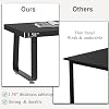 HSH Black Modern Coffee Table, Rustic Wood and Metal Center Table, Farmhouse Simple Living Room Coffee Tables, Industrial Minimalist Wooden Tea Coffee Table for Bedroom Home Office, Black Oak, 39 in