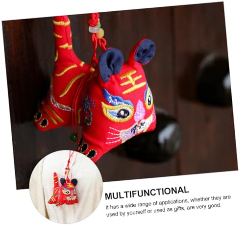 Sachet decorativo bordado tigre artesanal para colgar miniatura 6