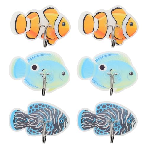 Alipis Crochet Mural Adhésif En Forme De Poisson Marin Décoratif Pour Cuisine Et Maison Crochet Auto-Adhésif Compact Pour Serviettes Et Accessoires Muraux
