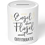 JUNIWORDS Spardose Sparbüchse, Engel ohne Flügel nennt Man Outfitberater (5177051)