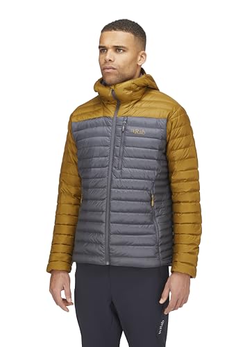 Image of Rab Men's Microlight Alpine 700-Fill Down Hooded Puffer Jacket for Hiking & Skiing