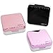 Produktbild YuCool Mini-Kontaktlinsenetui, stilvoll, einfach, tragbar, Harte Doppellinsenbox, Spiegel, Flasche, Behälter, Pinzette für Reisen und Zuhause, Schwarz, Roségold, Rosa, 3 Stück