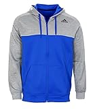 Adidas TI Team Issue FLC Fleece FZ Full-Zip Block Hoodie Kapuzenjacke, in blau / grau mit Climawarm