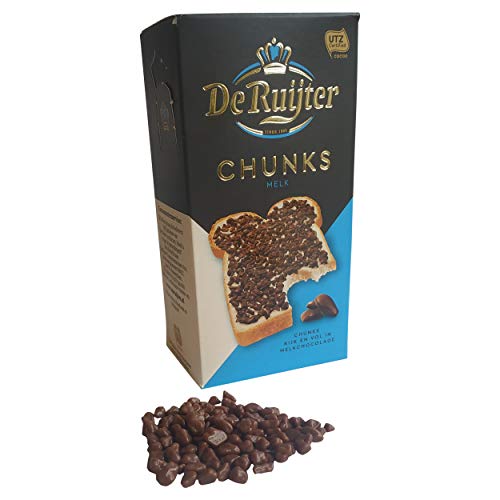 Hagelslag De Ruijter Chunks Milk | De Ruijter Chocolate Sprinkles Milk Chunks | Dutch Chocolate Sprinkles | 7.05 Ounce Total